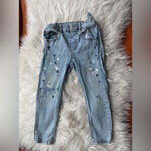 Zara Toddler Splatter Distressed Jeans Size 3-4T